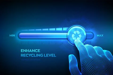 Recycling level growth. Recycle - reduce - reuse eco concept. Environmental p Stock Illustration