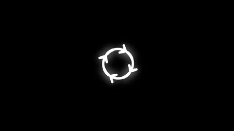 Recycling Line Icon Animation Loop Black Background Stock Footage 340541272