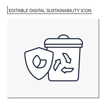 Recycling line icon Stock Illustration