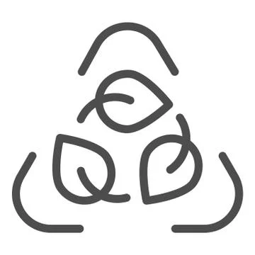 Recycling line icon. Leaves vector illustration isolated on white. Environment 库存插图