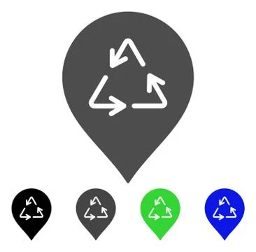 Recycling Marker Flat Icon イラスト素材