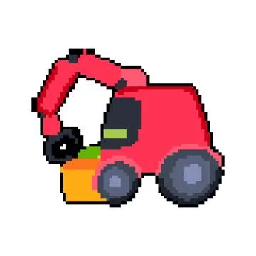 Recycling mini robot sorting trash pixel art vector illustration Stockillustratie