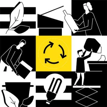 Recycling - modern flat design style conceptual illustration Stock Illustration