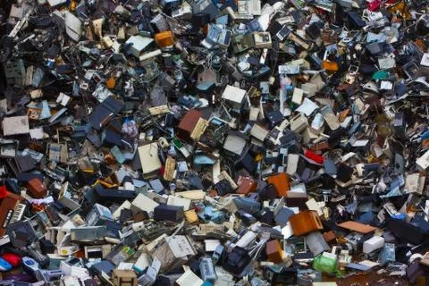 Recycling old computer junk Stock Photos