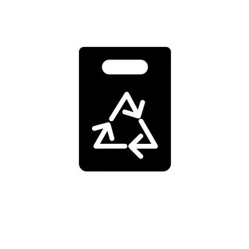 Recycling Paper Bag Solid Flat Vector Icon Isolated on White Background 스톡 일러스트