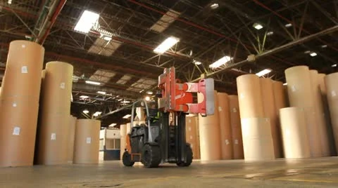 Recycling Paper center environment Ecologic waste garbage forklift Carton Stockbeeldmateriaal 10727775
