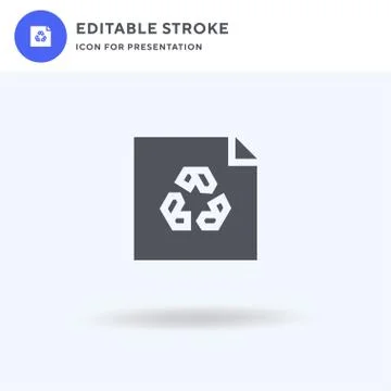 Recycling Paper icon vector, filled flat sign, solid pictogram isolated on wh Stock Illustration
