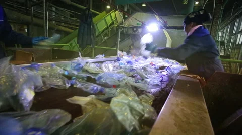 Recycling plant feed garbage Stock Footage 48678650
