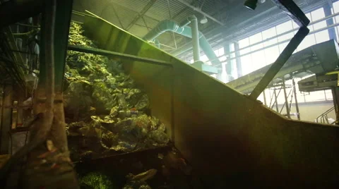 Recycling plant medium shot Stock Footage 48678662
