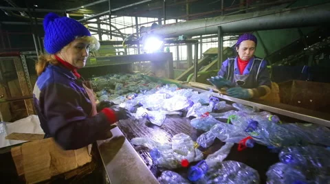 Recycling plant medium shot Stock Footage 48679795