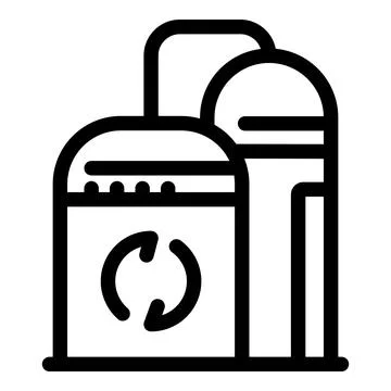 Recycling plant processing waste and promoting circular economy Illustrazione stock