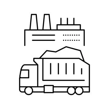 Recycling plant worker sorting garbage line icon vector illustration Stock Illustration