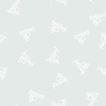 Recycling plant worker sorting garbage line seamless pattern Stock Illustration