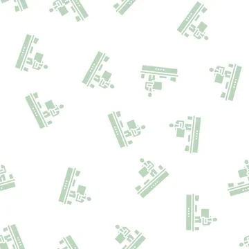 Recycling plant worker sorting garbage glyph seamless pattern Stock Illustration