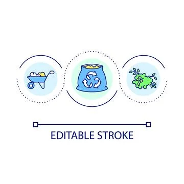 Recycling plants loop concept icon Stock Illustration