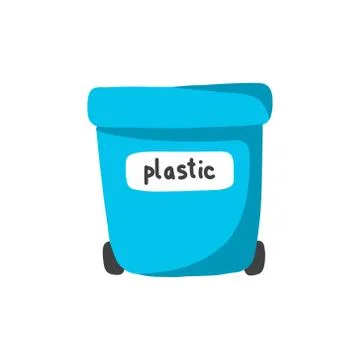 Recycling plastic bin doodle icon, vector illustration Stock Illustration