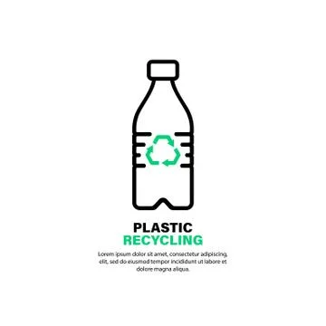 Recycling plastic bottle icon. Save environment concept. Vector on isolated w Stock Illustration