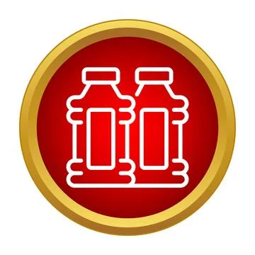 Recycling plastic bottles icon for beverage packaging Stock Illustration