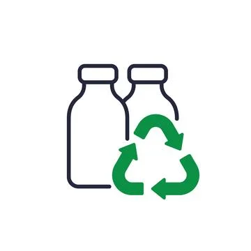 Recycling plastic bottles icon, vector sign Stock Illustration