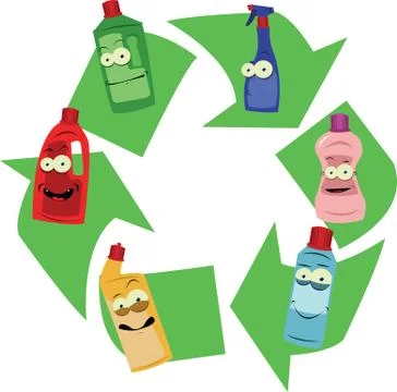 Recycling plastic containers Stock Illustration