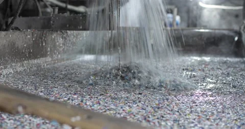 Recycling plastic by dissolving in a metal container using hot steam. A large Stock Footage 168047855
