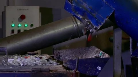 Recycling plastic garbage processing plant Stock Footage 73950929