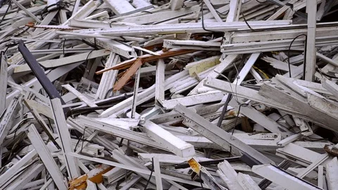 Recycling of plastic window profiles Stock Footage 93448440
