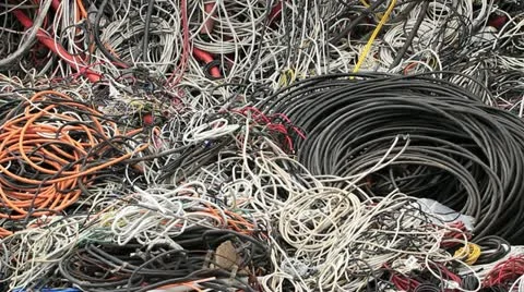 Recycling of Power Cables Stock Footage 11613443