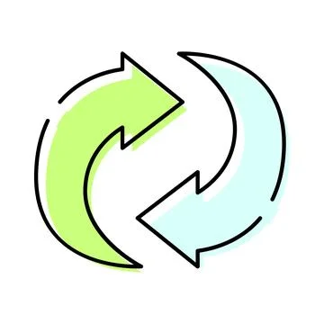 Recycling process arrows forming a continuous loop Stockillustratie