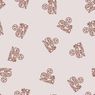 Recycling process e waste pollution line seamless pattern Stock Illustration