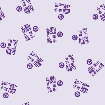 Recycling process e waste pollution glyph seamless pattern 스톡 일러스트