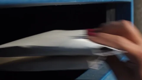 Recycling - Put paper in the blue container. Stock Footage 89538401