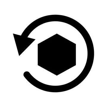 Recycling, refresh, big data icon. Black vector graphics. Stock Illustration