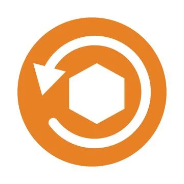 Recycling, refresh, big data icon. Orange color vector EPS. Stockillustratie