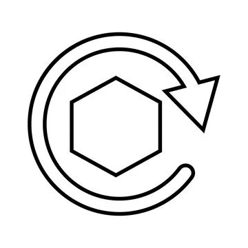 Recycling, refresh, big data line icon. Outline vector. Illustrazione stock