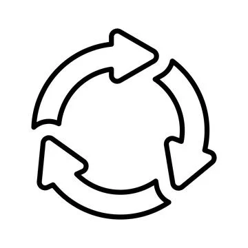 Recycling, refresh icon. Outline vector. Stock Illustration