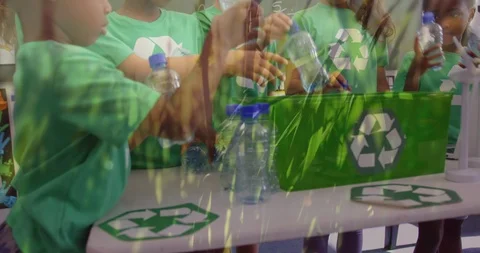 Recycling at school 4k Video stock 119395713