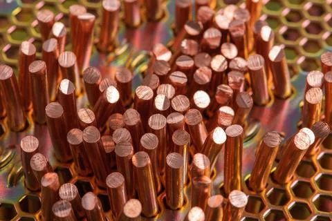 Recycling scrap of copper wire Foto stock