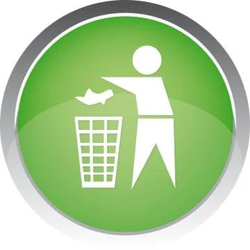 Recycling Sign Button Icon Stock Illustration