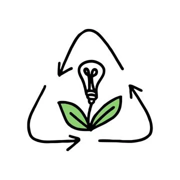 The Recycling sign. Separation of garbage. Co2 concept of climate change. Vec Stock Illustration