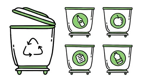 The Recycling sign. Separation of garbage. Co2 concept of climate change. Vec Stock Illustration