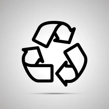Recycling simple black icon Stock Illustration