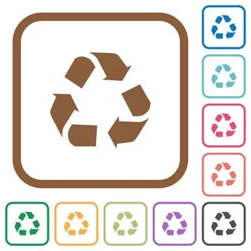 Recycling simple icons Illustrazione stock