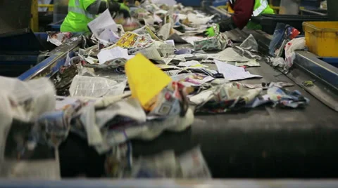 Recycling Sorting Stock-Footage 34410675