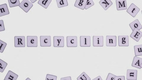  Recycling Stop Motion Letters On Alpha Channel Stock Footage 261813813