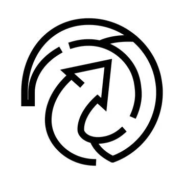 Recycling symbol arrows depicting loop cycle process refresh Stock Illustration