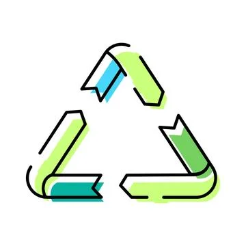 Recycling symbol arrows forming a triangular shape Illustrazione stock