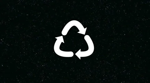 Recycling symbol on black background Stock Footage 40463688