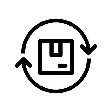 Recycling symbol featuring box icon in continuous loop Stock Illustration