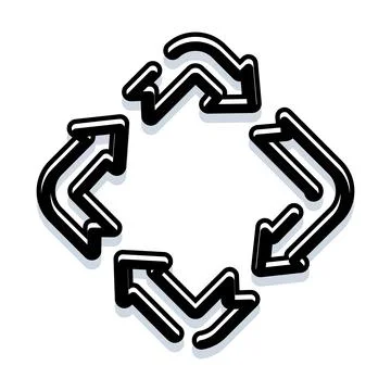 Recycling symbol forming a continuous loop process Stock Illustration